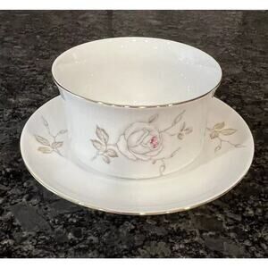 Johann Haviland Sweetheart Rose Round Gravy Bowl w/Attached Underplate Bavaria